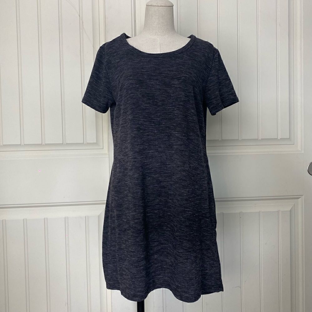 32 Degrees Cool Womens Stretch Round Neck Short Sleeve A-Line Dress Gray Medium